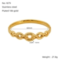 Bracelet gourmette en acier inoxydable plaqué or 18 carats de 60 mm de diamètre - Style de Motif de Chaîne Elargi (1879)