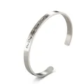 Silver stainless steel C-shaped cuff bracelet with One Day Love Will Find You engraving - Silver G2987-One Day Love
