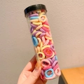 Elastic seamless hair ties set for kids in colorful macaron shades and storage jar - Colorful Series 100Pcs Jar Pack