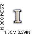 Mini navy and cream embroidered letter I patch showing 2.5cm height dimension details - I (Beige)