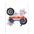 5-piece ambulance and racing tire foil balloon set for transportation theme party decoration - Ambulance 5-Piece Set
