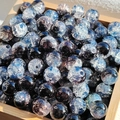Starry sky burst pattern 10mm glass beads in deep blue and black for DIY jewelry crafts - 10mm / Black Khaki