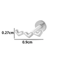 G23 titanium labret stud featuring triple silver heart design in 0.9cm width - Triple Hearts (T2512-8#) / Silver