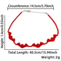 Halloween adjustable necklace with red felt bat charm and silver metal chain 40.5cm length - Red Bat Chain