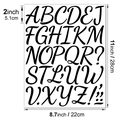 Detailed size guide of 2-inch waterproof vinyl letter and number stickers for DIY posters - 2 Inch Handwritten Alphabet - Black