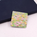 Square jewelry display card with pink and yellow tulip pattern for earrings holder - Floral Sea Series No. 9 - Tulip Field