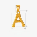 Golden bamboo style stainless steel letter A pendant charm with 1.8cm height - Letter A / Gold