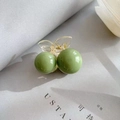 Elegant cherry hair claw clip in grass green with transparent leaf accents - 2-Ball Cherry Clip (Green)