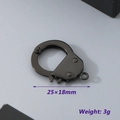 Black stainless steel handcuff clasp accessory for DIY jewelry making 25x18mm 3g - Round / Small (25x18mm) / Black