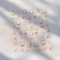 Stickers ongles chats 3D TL-314 avec nœuds roses et cadres dorés à paillettes - TL-314-Relief Strass (Chat/Noeud)