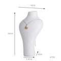 White matte resin portrait bust display stand for necklaces measuring 24cm in height - Small Neck Model (17)