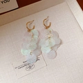 Elegant dopamine style floral earrings with white translucent sequins and golden ear hooks - 26# Silver Needle Sequin Tassel C-Shape Fashion Studs