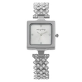 Montre à quartz carrée argentée pour femme avec bracelet élégant orné de cristaux - Argenté