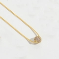 Collana a sfere dorate con ciondolo a sfera e pietre di zircone rosa incastonate - Rame/Zirconia / Pendaglio Sferico / Rosa
