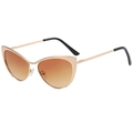 Occhiali cat-eye con montatura in metallo oro champagne e lenti sfumate marroni per donna - Montatura Oro Lente Tè