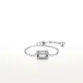 Anello a catena regolabile in argento S925 con zircone cubico a taglio baguette - Rettangolare Argento