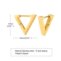 Minimalist V-shaped octagonal earrings in IP gold-plated stainless steel for women - Gold Triangle Geometric Hoop Earrings