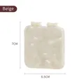 Beiger Retro-Handspiegel mit Wellenstruktur, Größe 7 cm x 6,5 cm, tragbares Design - 7*6,5cm Klappdeckel / Creme
