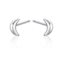 Orecchini a lobo minimalisti in argento sterling S925 a forma di luna crescente lucida - Argento 925 / Platino