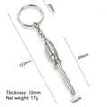 Creative silver metal screwdriver keychain with a 122mm total length and dimensions - Screwdriver