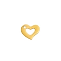 Minimalist golden hollow heart pendant in stainless steel with polished finish for DIY - Hollow Heart / Gold