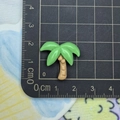 Mini resin coconut tree charm for beach accessories measured with ruler in cm - Two Coconut Trees
