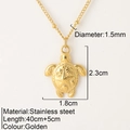 Collana in acciaio inossidabile dorato con ciondolo a tartaruga e misure dettagliate - Tartaruga / Oro
