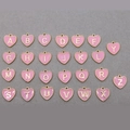 Breloques cœur en émail rose avec lettres dorées A-Z pour la création de bijoux - Rose (Ensemble de 26)