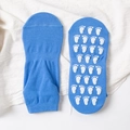 Blue cotton baby trampoline socks with non-slip silicone pads on a white fabric background - Adult Size (EU 35-42) / Medium Blue