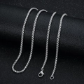Polished silver stainless steel box chain necklace with durable lobster clasp - Steel Color Box Chain Only (Without Pendant) / 3.0*60cm
