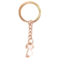 Dettaglio del portachiavi a forma di gatto oro rosa con ciondolo in smalto bianco - Bianco (1 Ciondolo Gatto)
