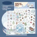 3D snowflake crystal ball sticker set with penguin and snowman patterns for DIY scrapbooking - Simno 5.0 Snow Globe