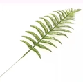 Single emerald green artificial fern leaf with glitter finish for Christmas decor - 42 cm / Green