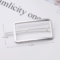 Polished silver alloy bow hairpin measuring 6.2cm x 2.9cm with a sleek rectangular frame - Rectangular Silver