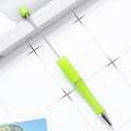 DIY plastic beaded ballpoint pen in light green finish for creative office stationery - New Green