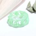 Translucent jelly green resin chain ring with a cuban link design on white silk background - Jelly Green