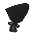 Detail der schwarzen Modal-Stretch-Unterkappe mit verstellbaren Bändern für Hijab - Schwarz