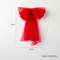 Large 60x35cm red organza ribbon bow for Christmas tree and festive window decoration - 60CM / Red