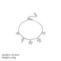 Silver stainless steel ocean charm bracelet featuring starfish turtle and shell pendants - Ocean Element Multi-Pendant Bracelet Steel