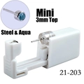 Disposable ear piercing kit with 3mm aqua gem and steel stud for painless use - 3mm Steel & Aqua