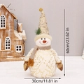 60cm plush snowman figurine in beige and gold with detailed holiday branch patterns - 60cm Pointed Hat Snowman / YH20015A