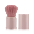 Pennello per cipria retrattile rosa con cappuccio protettivo e setole in fibra morbida - Piccolo / Manico in Plastica Setole Rosa