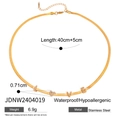Gold plated stainless steel flat snake chain necklace with LOVE letter pendant for women - LOVE Letter Rhinestone Pendant Snake Chain (JDNW2404019) / 40cm+5cm / Gold