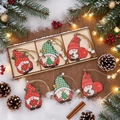 Set di 6 ciondoli gnomi di Natale in legno con scatola per decorazioni per alberi - Ciondoli in legno di gnomo regalo