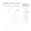 Minimalist PU daily planner with 80 pages and To Do List layout 88x188mm - White