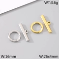 DIY stainless steel OT toggle clasp jewelry connectors in gold and silver finish - Style 8 Basic Round (KLJ8425-Z) / Steel