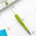 DIY beadable ballpoint pen in vibrant grass green finish with silver metal accents - Matcha Green