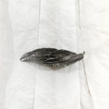 Elegant gunmetal alloy hair clip featuring a double layered feather design and metallic texture - 18# Black (Feather Shape)