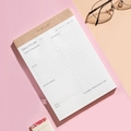 Magnetischer Tagesplaner-Notizblock mit braunem Kraft-Header und goldener TO DO LIST Prägung - Kraftpapierfarbe