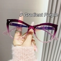 Cat eye glasses frame for women in gradient purple finish with anti-blue light lenses - Gradient Purple
